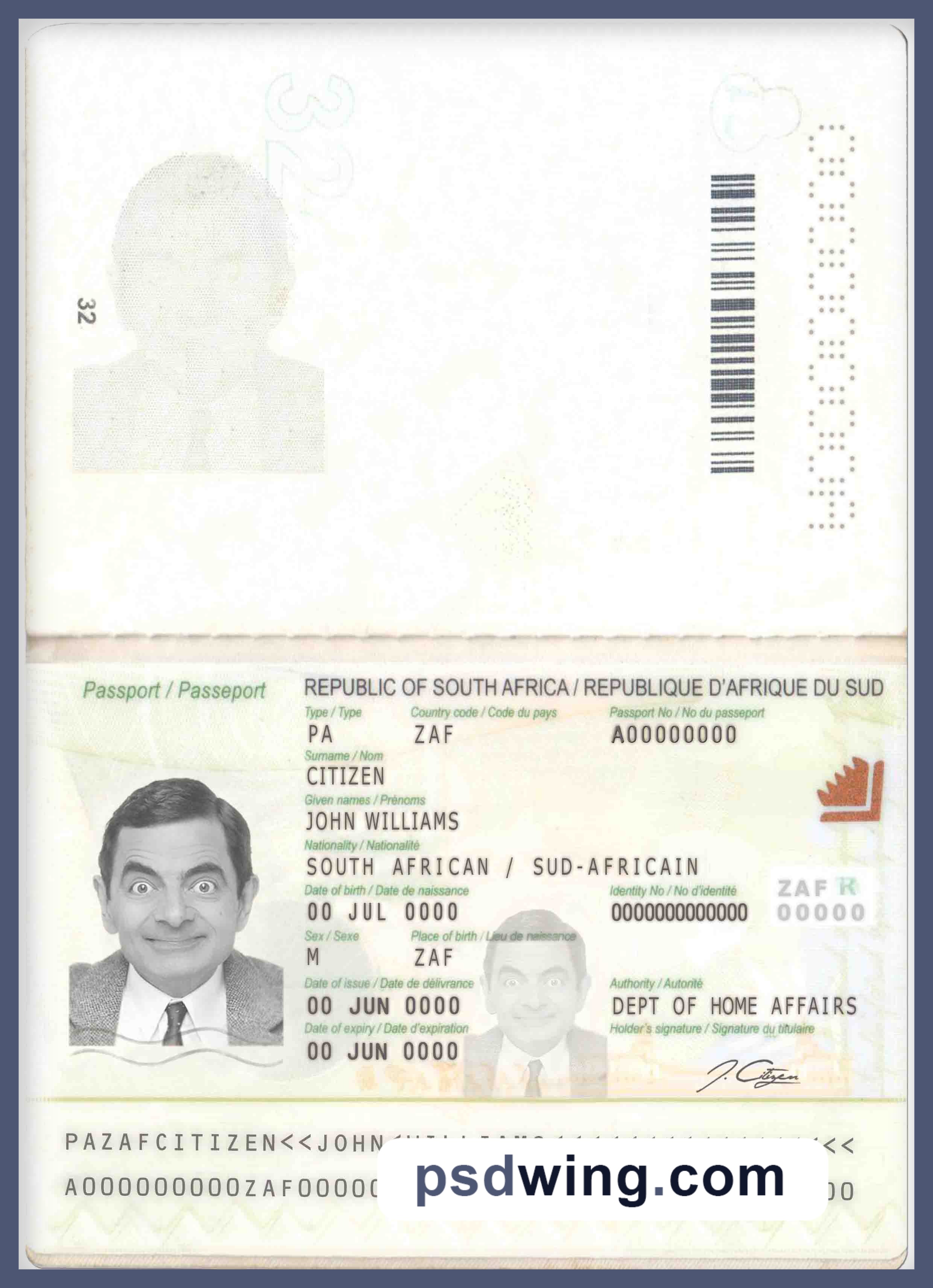South Africa Passport 2009-Present